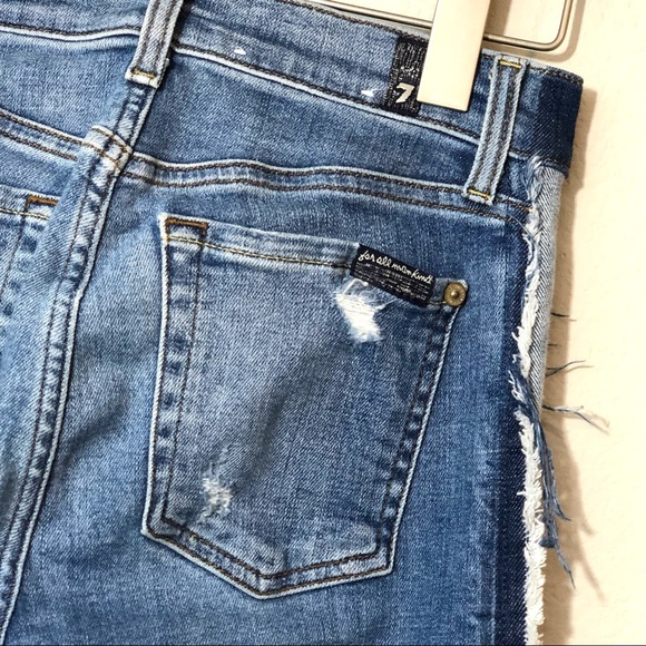 \7 FAM\• Distressed Side Stripe Jeans - Picture 10 of 16